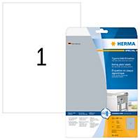 Herma Typenschild-Etiketten 4224, 210 x 297mm, stark haftend, silber, 25 Stück