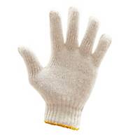 700G GLOVES COTTON PAIR FREE SIZE WHITE/YELLOW PACK OF 12