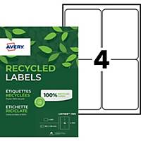 Etiquette adresse recyclée Avery - LR7169 - 99,1 x 139 mm - blanche - par 400