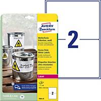 Labels Avery Zweckform L7068 Heavy-Duty, 199.6 x 143.5 mm, white, pack of 20