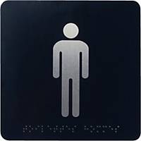 Pictogramme braille Pavo - toilettes hommes - aluminium