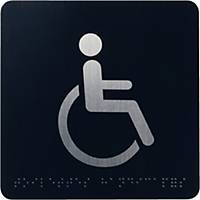 Pictogramme braille Pavo - toilettes handicapés - aluminium
