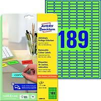 Avery Zweckform Mini-Etiketten L6049, 25,4 x 10mm (LxB), grün, 20Bl/3780 Stück
