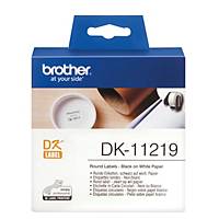 Etiquettes de papier, Brother DK-11219, 12x12mm, noir/blanc, emb. de 1 200 pcs