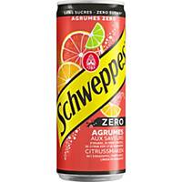 Soda Schweppes Agrum Zero, le paquet de 24 canettes de 33 cl