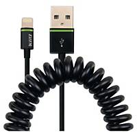 LEITZ COILED LIGHTNING TO USB CABLE 1m BLACK