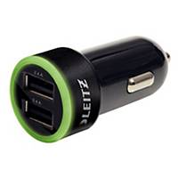 LEITZ CAR CHARGER USB UNIVERSAL DUAL 4.8A BLK