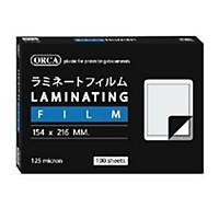 ORCA LAMINATING POUCH A5 154X216MM 125 MI - PACK OF 100