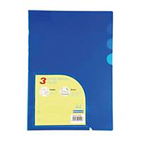 BINDERMAX 01049 3-Pocket Plastic Folders PP A4 Blue