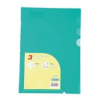 BINDERMAX 01049 3-Pocket Plastic Folders PP A4 Green