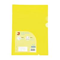 BINDERMAX 01049 3-Pocket Plastic Folders PP A4 Yellow