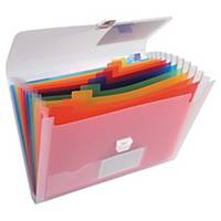 Exacompta Crystal Multipart Expanding Case 13 Sections - Bright Assorted Colours