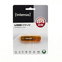 Memory Stick Rainbow Line Intenso, USB 2.0, 64 GB, orange