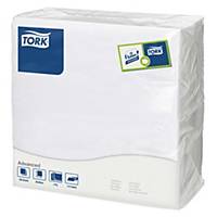 Serviettes Tork 40x40 cm, pliage 1/4, blanc, emballage de 100 pièces