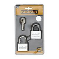 KRUKER กุญแจแขวน คอสั้น 40มม ALIKE 2ตัว/ชุด