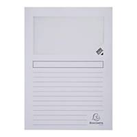 Folder z okienkiem EXACOMPTA, karton, A4, 120 g, biały, 100 sztuk