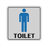 SIGN Sticker Toilet Men 15cm X15cm Silver