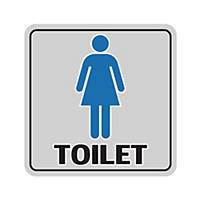 SIGN Sticker Toilet Women 15cm X 15cm Silver