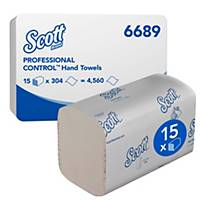 Hand Towels by Scott® - 15 Packs x 304 White Paper Hand Towels (6689)