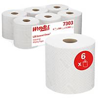 White Roll by WypAll® - 6 rolls x 380 2 Ply White Roll Wipers (7303)