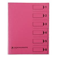 Sortierbuch Bene 083600GN 6-teilig, A4, rosa, Packung mit 10 Stück