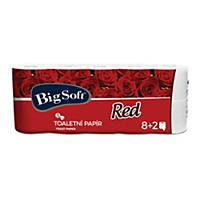 Toaletní papír Big Soft Red, konvenční role, 10 kusů, 3 vrstvy