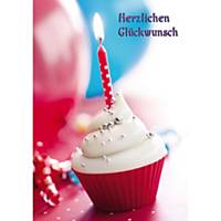 Doppelkarte Natur Verlag Geburtstag Cupcake, 122x175 mm, deutsch