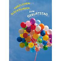 Doppelkarte Natur Verlag Geburtstag Ballone, 122x175 mm, deutsch