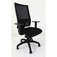 Cadeira funcional com braços de apoio em malha LGT - preto