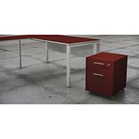 LUXE PEDESTAL DRAWER+FILING CAB D RED SH