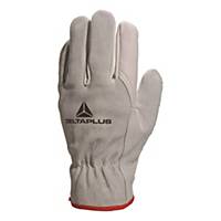Delta Plus FCN29 Leather Gloves, Size 8, Beige, 12 Pairs