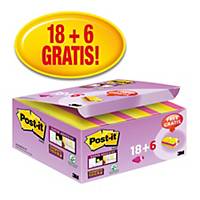 Foglietti Post-it® adesivo Super Sticky 47,6x47,6mm assortiti -18+6 gratis