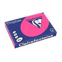 Clairefontaine Trophée 2888C gekleurd A3 papier, 80 g, fluo roze, per 500 vel