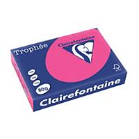 Barevný papír Clairefontaine Trophée, A3, 80 g/m², neonově růžový