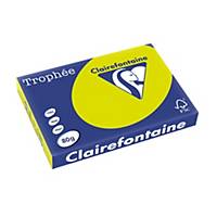 Clairefontaine Trophée 2882C gekleurd A3 papier, 80 g, fluo groen per 500 vel