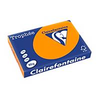 Barevný papír Clairefontaine Trophée, A3, 80 g/m², neonově oranžový