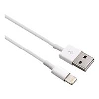 Kabel USB-A - Lightning M-M WHITENERGY, 0,3 m, biały