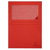 Pack de 25 subcarpetas con ventana Exacompta - A4 - cartulina - rojo
