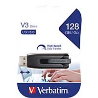 VERBATIM 49189 V3 USB DRIVE128GB BLK/GRY