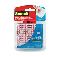 Scotch Restickable Mounting Tab 25.4mm X 25.4mm - Pack of 18 Tabs
