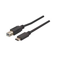 USB 2.0-Kabel CUC 150304, Typ C / USB B, 1m Kabel, schwarz