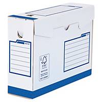 Boîte d archives Bankers Box A4+ - manuel - dos 8 cm - blanc/bleu - par 20