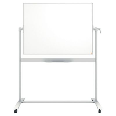 Tableau Blanc Mobile IVOL Double Face Magnétique - Acier Laqué Noir Réglable En Hauteur 80 X 120 Cm - Idéal École Et Bureau