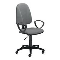 Krzesło LYRECO Premium Ergo ze stałymi podłokietnikami, szare