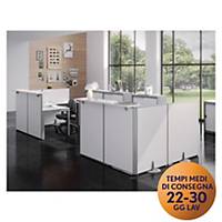Pannello modulare front-office Meco Office linea Arredo L 100 x H 115 cm bianco