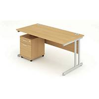 Beech Desk With 3 Drawer Pedestal 1600mm