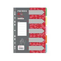 Premier 5 Tab Colour Divider - Pack of 10