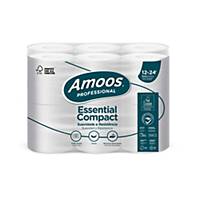 Pack de 12 Rolos papel higiénico doméstico AMOOS 2 capas 35m