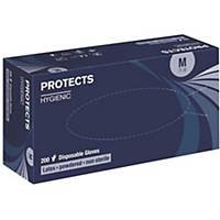 Protects Hygienic Disposable Latex Gloves, Size M, 200 Pieces