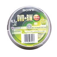 SONY แผ่น DVD+RW 120 นาที 4.7 GB 16X บรรจุ 10 แผ่น